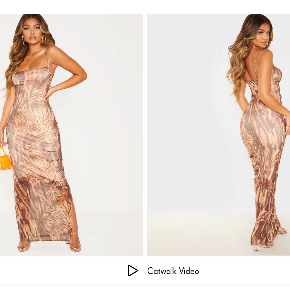 Pretty little thing maxi dress animal print